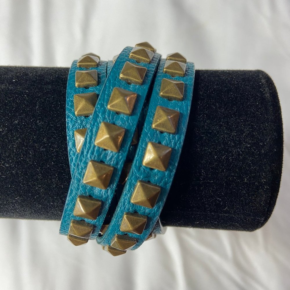 Turquoise Gem-Studded Wrap-Around Bracelet